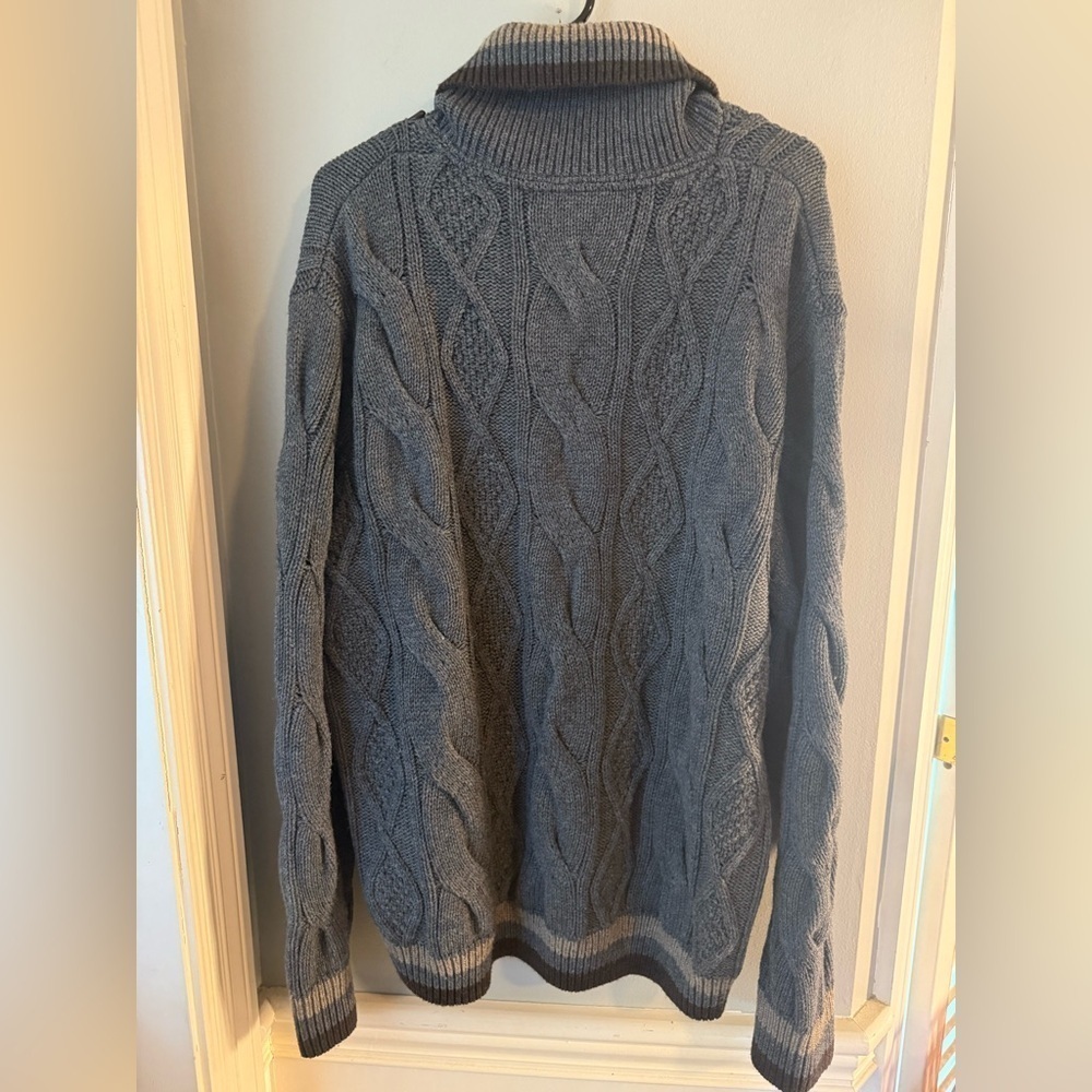 Daniel Cremieux Gray V-Neck Sweater XL - Picture 2 of 8